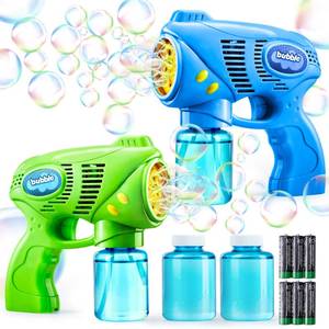 lot 5192 image: JOYIN 2 Kids Bubble Gun with 2 Bottles Refill Solution, Bubble Machine Gun for Toddlers 1-3 Kids 4-8, Party Favors, Summer Toy, Outdoors, Easter, Birthday Gift