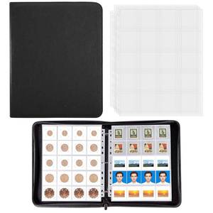 lot 6020 image: BYSTER Coin Collection Book, 30 Pack 600 Pockets Coin Sleeves, Faux Leather Coin Collection Holder Album, Coin Collection Organizer Storage Box Case (Coin Flips Not Included), Black