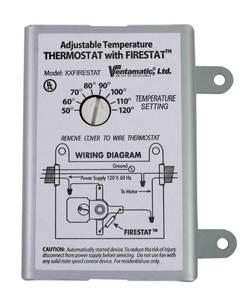lot 6039 image: Ventamatic XXFIRESTAT 10-Amp Adjustable Programmable Thermostat with Firestat for Power Attic Ventilators, Replacement Thermostat , White