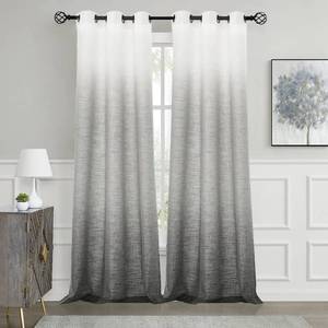 lot 6073 image: Central Park Ombre Rayon Blend Heavy Linen Texture Window Curtain Panel 6 Grommets Top Gradient Cream White to Gray Window Drapes Treatment for Living RoomBedroom, Set of 2, 40 x 108 Each