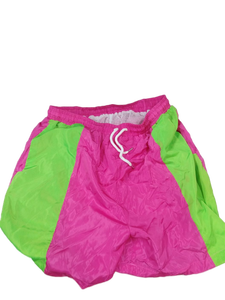 lot 6080 image: Large waterproof top and Shorts green and pink and yellow size L used