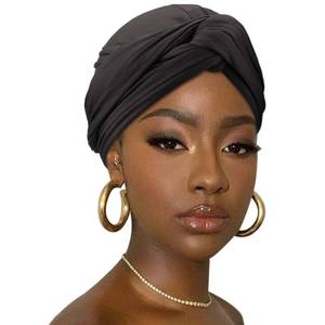 lot 6190 image: DRESHOW African Women Turban Head Wrap Cross Knot Headwear Twisted Hair Cover Wrap Bonnet Hair Loss Hat for Women Chemo Cap for Cancer Patient
