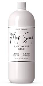 lot 6195 image: Mop Soap Highly Scented Fragrance, Long Lasting Luxury Floor Cleaner for Hardwood, Tile, Laminate & Stone, Low Suds No Residue Formula, All Mop Types, Made in USA, 32oz Santorini Silk Fragrance