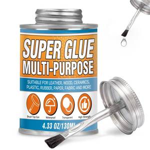 lot 6208 image: Bondtech Super Glue with Brush 130ml, Super Glue All Purpose, Strong Superglue Gel for Wood, Ceramic, Leather, Plastic, DIY Crafts & Industrial Repairs (4.4, Fluid Ounces)