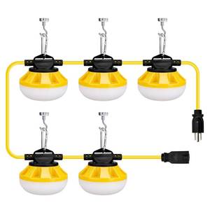 lot 6231 image: SUMMSTAR 3-Prong 50ft LED Construction String Lights, 50W 5000lm LED String Work Lights, Construction Temporary Lights, ETL Listed(50ft 3-Prong)
