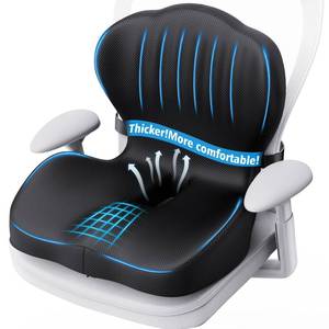 lot 11343 image: Benazcap Memory Foam Seat Cushion with Lumbar Support Pillow for Office Chair, Car & Gaming Seat, Wheelchair, Ergonomic Design for Sciatica & Tailbone Pressure Relief, Black