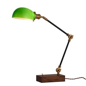lot 11359 image: Bankers Lamp, Adjustable Traditional Green Desk Lamp with Solid Ash Wood Base, Green Glass Antique Library Lamp with Power Cord Switch, Plug in Vintage Bankers Table Lamp for Office ��E26 Socket��