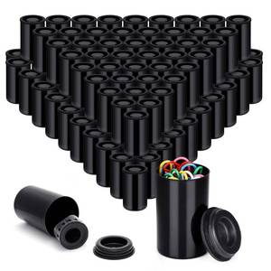 lot 11365 image: 120 Pieces Film Canisters with Caps 35 mm Plastic Empty Camera Reel Storage Containers Case with Lids for Small Accessories Rockets Experiment Fish Hook Film Keys Coins Art Beads (Black)