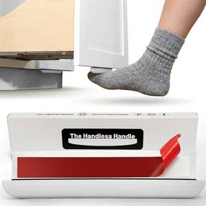 lot 12315 image: The Handless Handle �� Hands-Free Garbage Drawer Foot Pull Handle, Touchless Opener for Drawers, Bins, & Cabinets (White, 1 Pack)