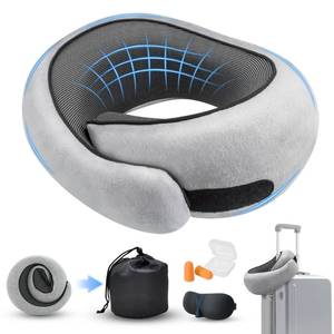 lot 12324 image: HiztoBlo Neck Pillow for Traveling, Travel Pillows for Airplanes 2025 New 100% Pure Memory Foam, Neck Pillow Airplane with 360� Ergonomic Design, Travel Neck Pillows for Airplanes, Office and Car