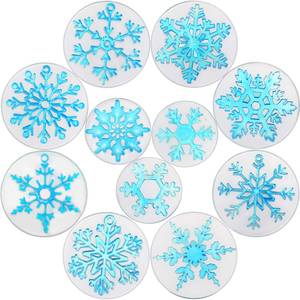 lot 12349 image: WILLBOND 11 Pcs Christmas Silicone Resin Molds 3D Snowflake Molds Soap Chocolate Candle Fondant Mold for DIY Christmas Ornament Jewelry Pendant Gift Keychain Decoration, 2.1 Inch 1.8 Inch
