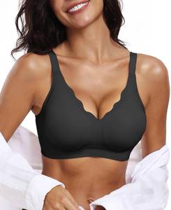 lot 12352 image: OEAK Womens Wireless Bras Push Up Support Full Coverage Bralettes No Underwire Bra Comfortable Everyday Seamless Tshirt Bras Black L (Used)