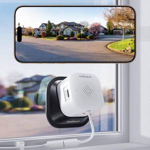 lot 12366 image: Outinput 3MP 2K No Drill Window Camera for Home Security, 2.4G&5GHz Surveillance Camera with Adjustable View Angle Mount, AI Color Night Vision, Person and Motion Detection, 247 Recording, Anti-Glare