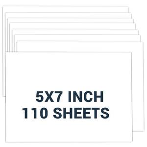 lot 12370 image: Cardstock 5x7, 110 Sheets Card Stock, White Thick Printer Paper 75 lb200 gsm, Heavy Card stock, Cardstock Paper for Invitations, Diy Cards, Business Cards, Menus, Crafts, Drawing etc