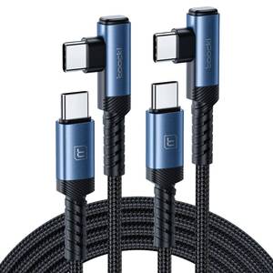 lot 12381 image: toocki USB C Charger Cable(3.3ft, 2Pack), 60W Type C Charging Cord, Right Angle Fast Charging USBC to USBC Cable for iPhone 17 16 15 Pro Plus Pro Max AirPlusMacBook AirSamsung S25 Ultra S24