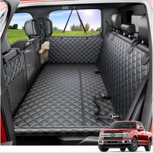 lot 13542 image: REEVAA Dog Truck Seat Cover for Back Seat, Hard Bottom Dog Hammock for Car, Pet Bed Extender for 2-4 Large Dogs, Waterproof Seat Protector, Universal XL Size Fits for Crew Cab TruckSUV, Black