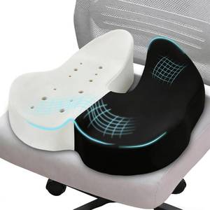 lot 13555 image: BANKQF Seat Cushions for Office Chairs & Car, Ergonomic Memory Foam Seat Cushion with Breathable Holes for Tailbone Pain Relief, Sciatica