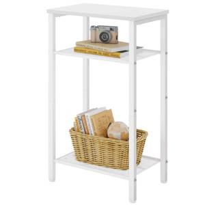 lot 13556 image: Hoctieon 3 Tier End Table, Telephone Table, Narrow Side Table with Storage, Nightstand for Small Spaces, Metal Frame, for Living Room, Bedroom, Sofa Couch, Hall, Easy Assembly, White