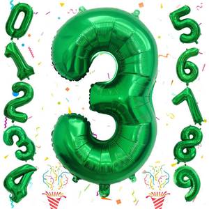 lot 14186 image: 3rd Birthday Number Balloons for Kids, 40 Inch Emerald Green Foil Number, Dark Green Large Number Balloons 0-9 Set for Boys Men Birthday Party Decor Jungle Anniversary Decoration Supplies