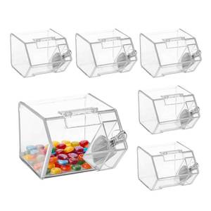 lot 14204 image: Hammont Candy Box Shaped Acrylic Candy Boxes - 6 Pack - 3.44x2.69x2.2 - Perfect for Weddings, Birthdays, Party Favors and Gifts  Designer Cute Clear Lucite Plastic Treat Containers