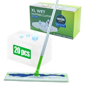 lot 14215 image: 20 Count XL Wet Pads Refills for Swiffer Sweeper XL Mop, Disposable X-Large Wet Mopping Cloths, Extra Large Size Pads Refill for Multi-Surface Floor Cleaning (Mop not Included)