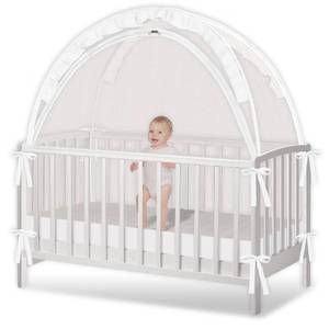 lot 14218 image: Crib Tent - Crib Net to Keep Baby in, Stop Baby from Climbing Out of Crib, Pop Up Crib Tent with Durable Breathable Net Double Zipper Strong Rods Installation Convenience