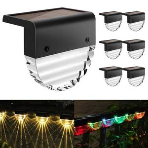 lot 14221 image: Melunar Solar Deck Lights, 6 Pack Waterproof LED Solar Step Light Outdoor, Fence Lights Solar Powered for Outside, Garden, Patio, Stairs,Yard,10 Lumens, Warm WhiteColor Changing Lighting