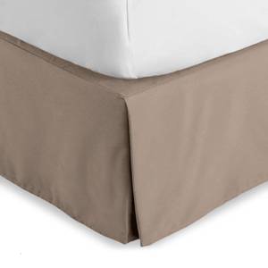 lot 14224 image: Bare Home Queen Bed Skirt - 15-Inch Tailored Drop Easy Fit - Bed Skirt for Beds - Center & Corner Pleats (Queen, Taupe)