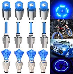lot 14233 image: FICBOX 12PCS LED Flash Tyre Wheel Valve Cap Light for Car Bike Motor Wheel Tire Light (Blue)