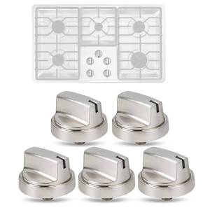 lot 14236 image: 5Pcs Upgraded WB03X29300 Gas Stove Knobs for GE Range Surface Burner Knob, Gas Range Knobs Replacements for JGP3030SL1SS JGP3030SL2SS Cooktop Knob Replace for GE Part Number AP6301265 4585904