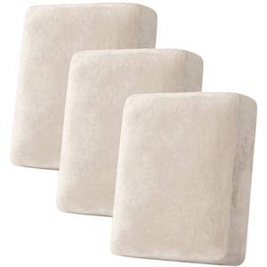 lot 14237 image: H.VERSAILTEX Velvet Stretch Couch Cushion Cover Plush Cushion Slipcover for Chair Loveseat Sofa Cushion Furniture Protector Seat Cushion Sofa Cover (3 Piece Sofa Cushion Covers, Ivory)
