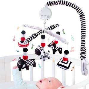 lot 14244 image: teytoy My First Baby Crib Mobile, Black and White Baby Mobile for Crib, High Contrast Mobile Toy for Newborn Infants Boys and Girls