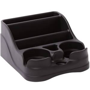 lot 14261 image: Moblorg Small Center Console for Cars, Trucks, Minivans, SUVs, Vehicle Organizer, Cup Holders, Recycled Plastic, Made in USA (Black)