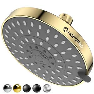 lot 14271 image: HOPOPRO 5-Mode High Pressure Shower Head - The Washington Post, NBC News, Today TV Show Recommended - High Flow Fixed Showerheads (6 Inch Gold)