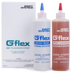 lot 14288 image: WEST SYSTEM� Gflex 650 Epoxy Resin and Hardener Kit  16 oz. Bottles, Toughened Marine Epoxy for Fiberglass, Structural Repairs, and All Weather Use  Made in the USA