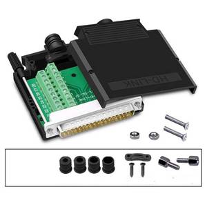 lot 14307 image: ANMBEST Thinner DB37 Solderless RS232 D-SUB Serial to 37-pin Port Terminal Male Adapter Connector Breakout Board with Case Long Bolts Tail Pipe