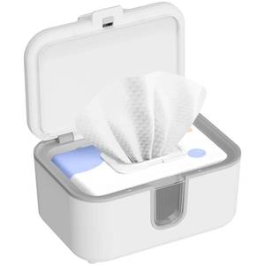 lot 14330 image: KOSTTE Baby Wipes Warmer, Larger Capacity Wipe Dispenser, Even Heating Diaper Wipe Warmer with Night Light, OnOff Switch, White