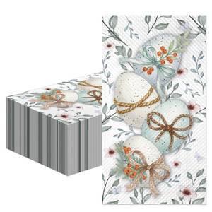 lot 16327 image: 100Pcs Easter Napkins - Watercolor Flower Egg Party Napkins Spring Floral Theme Party Supplies Disposable Luncheon Dinner Napkins 7.8 x4.3 for Tea Party Kitchen Bathroom