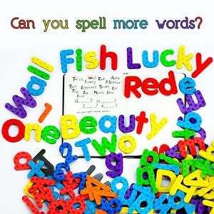 lot 16337 image: Magnetic Letters and Numbers for Classroom Educating Kids in Fun -Educational Alphabet Refrigerator Magnets Building Preschool Toddler Spelling and Learning Rfidge Magnets-112 Pieces