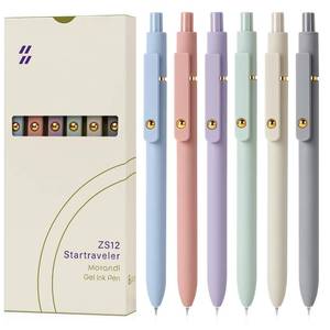 lot 16359 image: FIOVER Gel Pens, 6pcs 0.7mm Fine Point Black Ink, Quick Dry Smooth Writing Pens for Journaling, Nurse Aesthetic Cute Office School Supplies, Gifts for Women and Men (6Pcs Morandi-Black Ink)