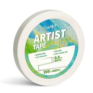 lot 16367 image: JusArt Artist Tape for Watercolor Paper, 12 inch Wide 200FT Long, White Art Tape for Masking, Drafting and Painting, Acid Free, Low Tack