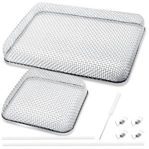 lot 16382 image: BFXM 2 Pack RV Furnace Vent Cover, Stainless Steel Rv Insect Screen with Installation Tool and Silicone Rubber for RV Stove Vents, Heater Vents (Rectangular)