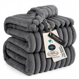 lot 17670 image: Bedsure GentleSoft Frost Gray Fleece Blanket for Couch - Cozy Soft Blankets for Women, Cute Small Throws for Girls, 90x90 Inches