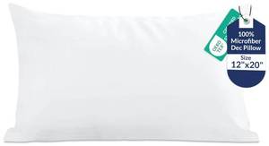 lot 17690 image: ROYALE LINENS 12 x 20 Pillow Insert - Down Alternative Throw Pillows Insert - Rectangle Pillow Pack of 1 White - Bed & Couch Pillows - Inner Cushion for Bed, Cushion for Living Room - Shams Stuffer