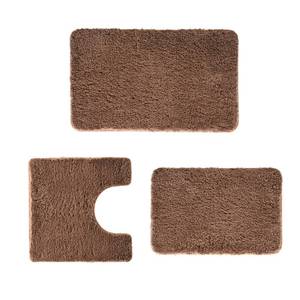 lot 18006 image: 3 Pieces Luxury Bathroom Rug Set with U-Shaped Toilet Rug, Non-Slip Rubber Bottom, Thick Microfiber Fluffy Plush, Water absorption, Quick Dry, Ultra Soft, Bath Mats for Bathroom, Tub(Champagne)