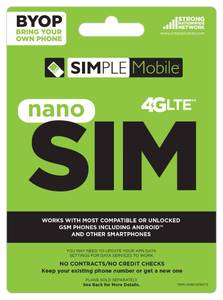 lot 18019 image: Simple Mobile Nano SIM