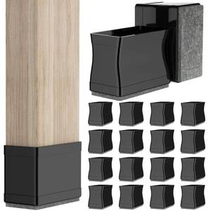lot 18023 image: 24PCS Square Silicone Chair Leg Floor Protectors, (1 Inch Black)