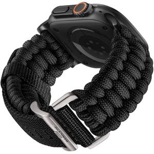 lot 18043 image: Bandletic Gifts for Christmas 550 Paracord Band Compatible with Apple Watch Bands for Men - Rugged Survival Nylon Strap Braided for iWatch Ultra3 Band 49mm Series 1110 46mm, 987 45mm,SE36SE54 44mm,321 42mm,Black