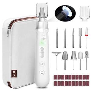 lot 18047 image: Electric Nail File Drill, Cordless 2000 mAh Rechargeable Nail Filer Electric, Portable Nail Dril Machine Drill for Nails Acrylic Manicure and Thick Toenails Buffer Grinder Care Professional (Silver)