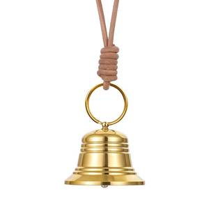 lot 18077 image: Brass Hanging Bell for Door Knob Decoration Vintage Hanging Bell for Door Knob Small Brass Bell for Home Garden Decor Shopkeepers Bell on Rope Garden Decoration (Gold)